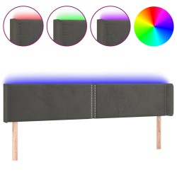 vidaXL Cabecero con LED de terciopelo gris oscuro 203x16x78/88 cm