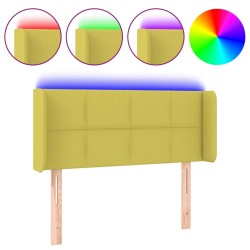 vidaXL Cabecero con LED de tela verde 103x16x78/88 cm
