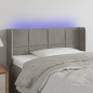 vidaXL Cabecero con LED de terciopelo gris claro 103x16x78/88 cm