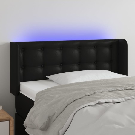 vidaXL Cabecero con LED cuero sintético negro 83x16x78/88 cm