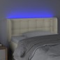 vidaXL Cabecero con LED cuero sintético crema 103x16x78/88 cm vidaXL Cabecero con LED cuero sintético crema 103x16x78/88 cm