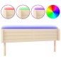 vidaXL Cabecero con LED de tela crema 183x16x78/88 cm vidaXL Cabecero con LED de tela crema 183x16x78/88 cm