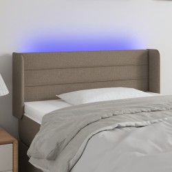 vidaXL Cabecero con LED de tela gris taupe 93x16x78/88 cm