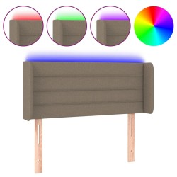 vidaXL Cabecero con LED de tela gris taupe 93x16x78/88 cm