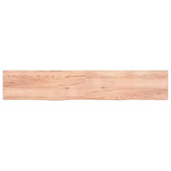 vidaXL Estante pared madera roble tratada marrón claro 220x40x(2-4) cm