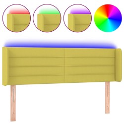 vidaXL Cabecero con LED de tela verde 147x16x78/88 cm