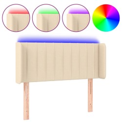 vidaXL Cabecero con LED de tela crema 83x16x78/88 cm