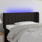 vidaXL Cabecero con LED de tela negro 93x16x78/88 cm
