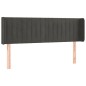 vidaXL Cabecero con LED de terciopelo gris oscuro 147x16x78/88 cm