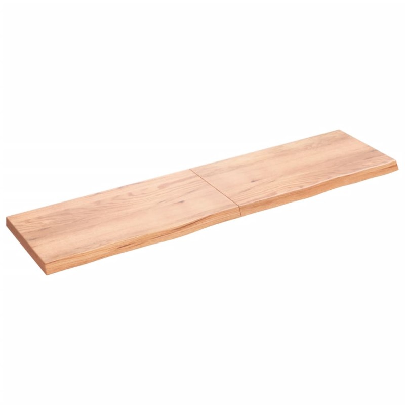 vidaXL Estante pared madera roble tratada marrón claro 200x50x(2-6) cm vidaXL Estante pared madera roble tratada marrón claro 200x50x(2-6) cm