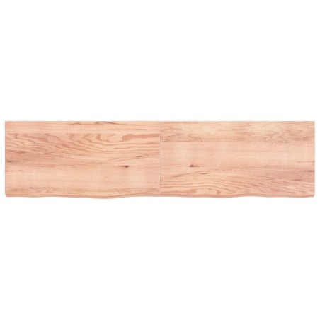vidaXL Estante pared madera roble tratada marrón claro 200x50x(2-6) cm