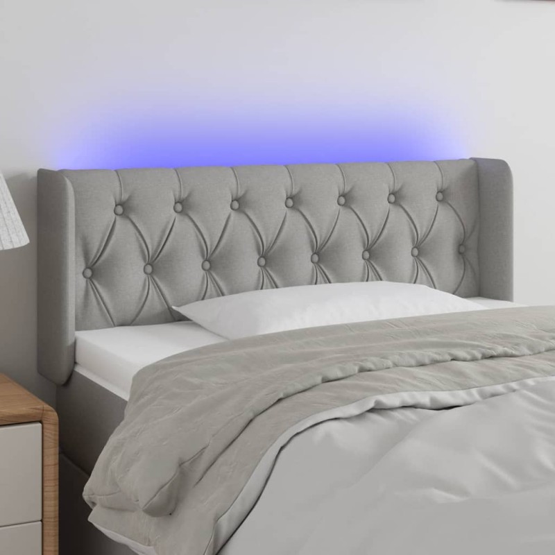 vidaXL Cabecero con LED de tela gris claro 93x16x78/88 cm vidaXL Cabecero con LED de tela gris claro 93x16x78/88 cm