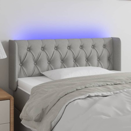 vidaXL Cabecero con LED de tela gris claro 93x16x78/88 cm
