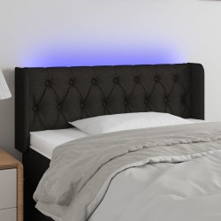 vidaXL Cabecero con LED de tela negro 93x16x78/88 cm