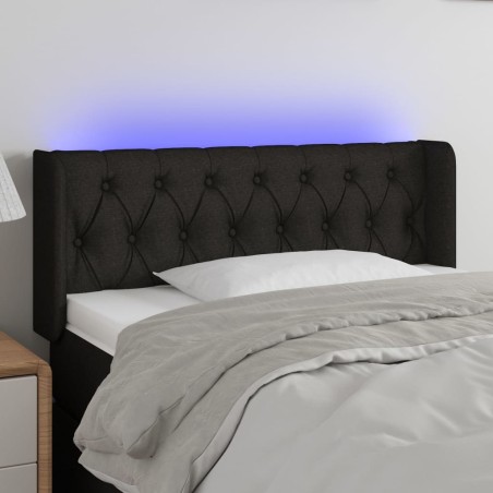 vidaXL Cabecero con LED de tela negro 93x16x78/88 cm