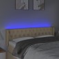 vidaXL Cabecero con LED de tela crema 147x16x78/88 cm vidaXL Cabecero con LED de tela crema 147x16x78/88 cm