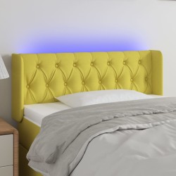 vidaXL Cabecero con LED de tela verde 93x16x78/88 cm