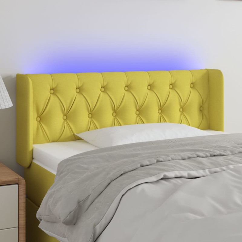 vidaXL Cabecero con LED de tela verde 93x16x78/88 cm vidaXL Cabecero con LED de tela verde 93x16x78/88 cm