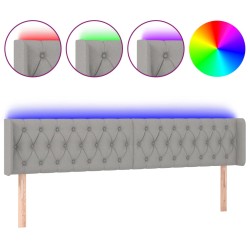 vidaXL Cabecero con LED de tela gris claro 203x16x78/88 cm