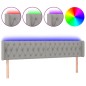 vidaXL Cabecero con LED de tela gris claro 203x16x78/88 cm vidaXL Cabecero con LED de tela gris claro 203x16x78/88 cm