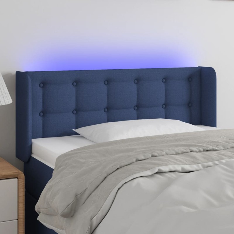vidaXL Cabecero con LED de tela azul 83x16x78/88 cm vidaXL Cabecero con LED de tela azul 83x16x78/88 cm