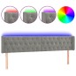 vidaXL Cabecero con LED de terciopelo gris claro 203x16x78/88 cm vidaXL Cabecero con LED de terciopelo gris claro 203x16x78/88 cm