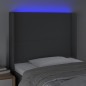 vidaXL Cabecero con LED de tela gris oscuro 83x16x118/128 cm vidaXL Cabecero con LED de tela gris oscuro 83x16x118/128 cm