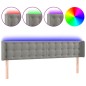 vidaXL Cabecero con LED de terciopelo gris claro 203x16x78/88 cm vidaXL Cabecero con LED de terciopelo gris claro 203x16x78/88 cm