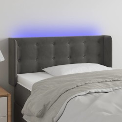 vidaXL Cabecero con LED de terciopelo gris oscuro 83x16x78/88 cm