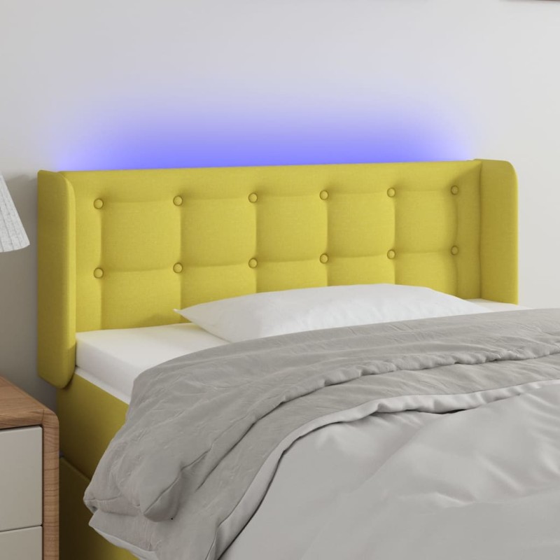 vidaXL Cabecero con LED de tela verde 93x16x78/88 cm vidaXL Cabecero con LED de tela verde 93x16x78/88 cm