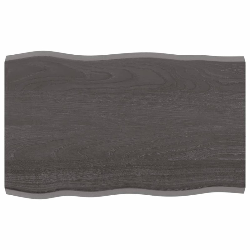 vidaXL Tablero mesa madera tratada borde vivo marrón 80x50x(2-4) cm vidaXL Tablero mesa madera tratada borde vivo marrón 80x50x(2-4) cm