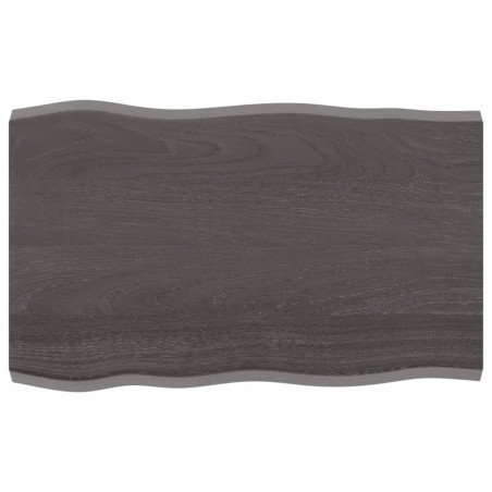 vidaXL Tablero mesa madera tratada borde vivo marrón 80x50x(2-4) cm