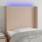vidaXL Cabecero con LED cuero sintético capuchino 83x16x118/128 cm vidaXL Cabecero con LED cuero sintético capuchino 83x16x118/128 cm