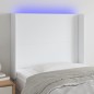 vidaXL Cabecero con LED cuero sintético blanco 103x16x118/128 cm vidaXL Cabecero con LED cuero sintético blanco 103x16x118/128 cm