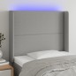 vidaXL Cabecero con LED de tela gris claro 103x16x118/128 cm vidaXL Cabecero con LED de tela gris claro 103x16x118/128 cm