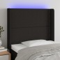 vidaXL Cabecero con LED de tela negro 103x16x118/128 cm vidaXL Cabecero con LED de tela negro 103x16x118/128 cm