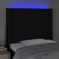 vidaXL Cabecero con LED de tela negro 103x16x118/128 cm vidaXL Cabecero con LED de tela negro 103x16x118/128 cm