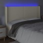 vidaXL Cabecero con LED cuero sintético color crema 183x16x118/128 cm vidaXL Cabecero con LED cuero sintético color crema 183x16x118/128 cm