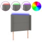 vidaXL Cabecero con LED de tela gris oscuro 93x16x118/128 cm