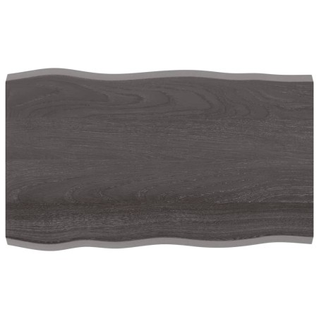 vidaXL Tablero mesa madera tratada borde vivo marrón 100x60x(2-4) cm