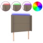vidaXL Cabecero con LED de tela gris taupe 103x16x118/128 cm