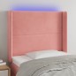 vidaXL Cabecero con LED de terciopelo rosa 93x16x118/128 cm vidaXL Cabecero con LED de terciopelo rosa 93x16x118/128 cm