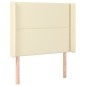 vidaXL Cabecero con LED cuero sintético color crema 103x16x118/128 cm vidaXL Cabecero con LED cuero sintético color crema 103x16x118/128 cm