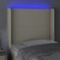 vidaXL Cabecero con LED cuero sintético color crema 103x16x118/128 cm vidaXL Cabecero con LED cuero sintético color crema 103x16x118/128 cm