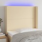 vidaXL Cabecero con LED de tela color crema 83x16x118/128 cm vidaXL Cabecero con LED de tela color crema 83x16x118/128 cm