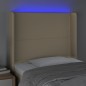 vidaXL Cabecero con LED de tela color crema 83x16x118/128 cm vidaXL Cabecero con LED de tela color crema 83x16x118/128 cm