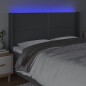 vidaXL Cabecero con LED de tela gris oscuro 183x16x118/128 cm vidaXL Cabecero con LED de tela gris oscuro 183x16x118/128 cm
