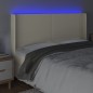 vidaXL Cabecero con LED cuero sintético color crema 163x16x118/128 cm vidaXL Cabecero con LED cuero sintético color crema 163x16x118/128 cm