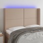 vidaXL Cabecero con LED cuero sintético capuchino 147x16x118/128cm vidaXL Cabecero con LED cuero sintético capuchino 147x16x118/128cm