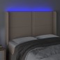 vidaXL Cabecero con LED cuero sintético capuchino 147x16x118/128cm vidaXL Cabecero con LED cuero sintético capuchino 147x16x118/128cm